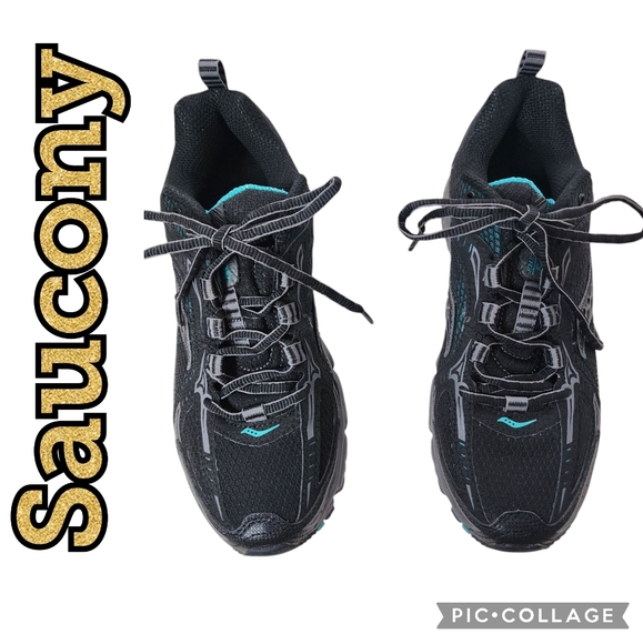 SHOES Comfort SAUCONY Grid Ramble TR3 Bla ck/Grey/Teal Womens Size 8 - Picture 1 of 14